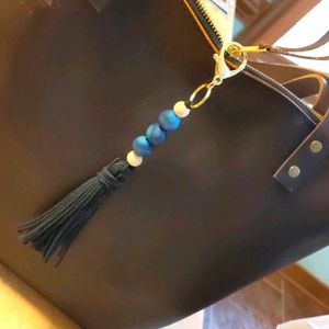 Boho macrame tassel keychain charm